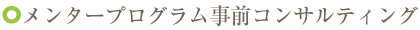 メンタープログラム事前コンサルティング
